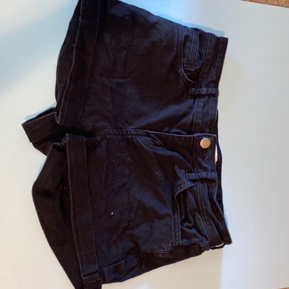 All black jean shorts size 4 from H&M